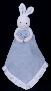 Baby Connection White Rabbit Blue Blanket Security Lovey